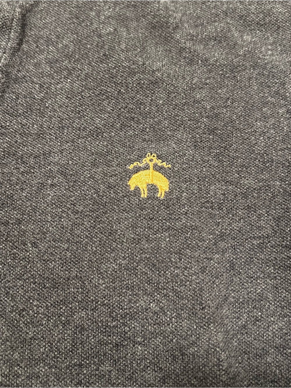Brooks Brothers Charcoal Slim Fit Polo, Gold Logo